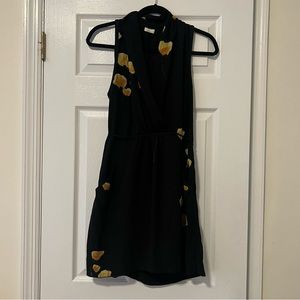 Aritzia Black Pocketed Dress with Flowers